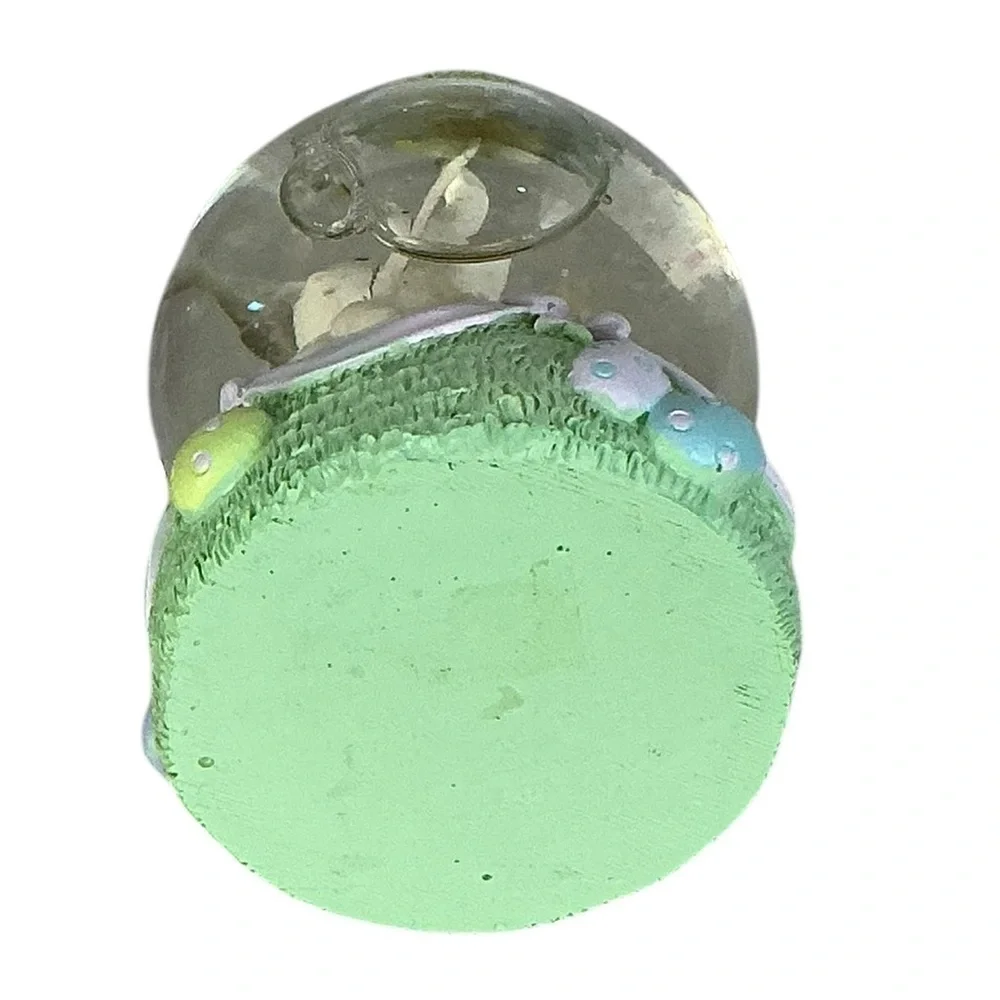 Snow Globe Vintage Easter Bunny Umbrella Spring Water Glitter Globe Pastel 1990